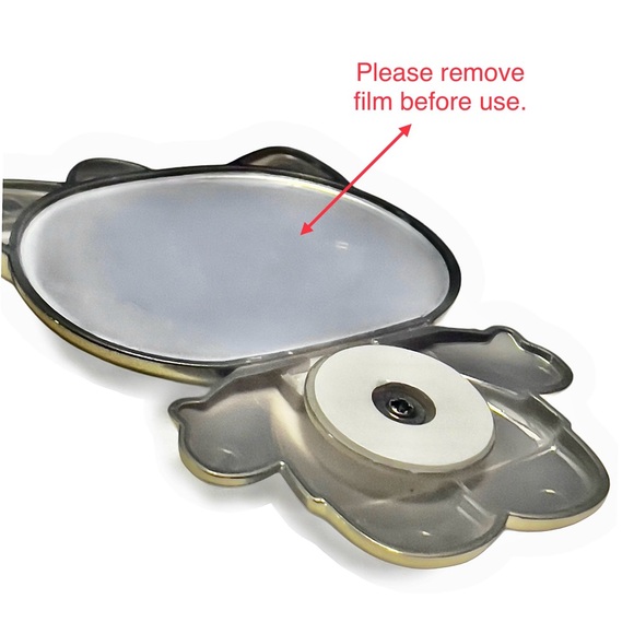 HELLO KITTY Rotatable Foldable Mobile Phone Stand With Mirror Ivory/Gold - Picture 4 of 8